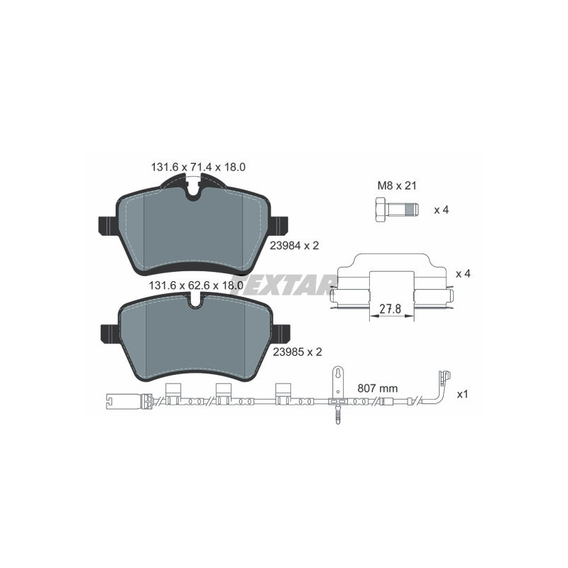 TEXTAR 2398407 Pastillas de freno delantero para MINI Hatchback