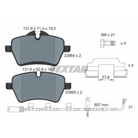 TEXTAR 2398407 Pastiglie freno anteriore per MINI Hatchback