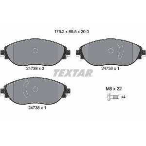 TEXTAR 2473806 Brzdové destičky přední pro Q3 Arteon Golf Tiguan Passat