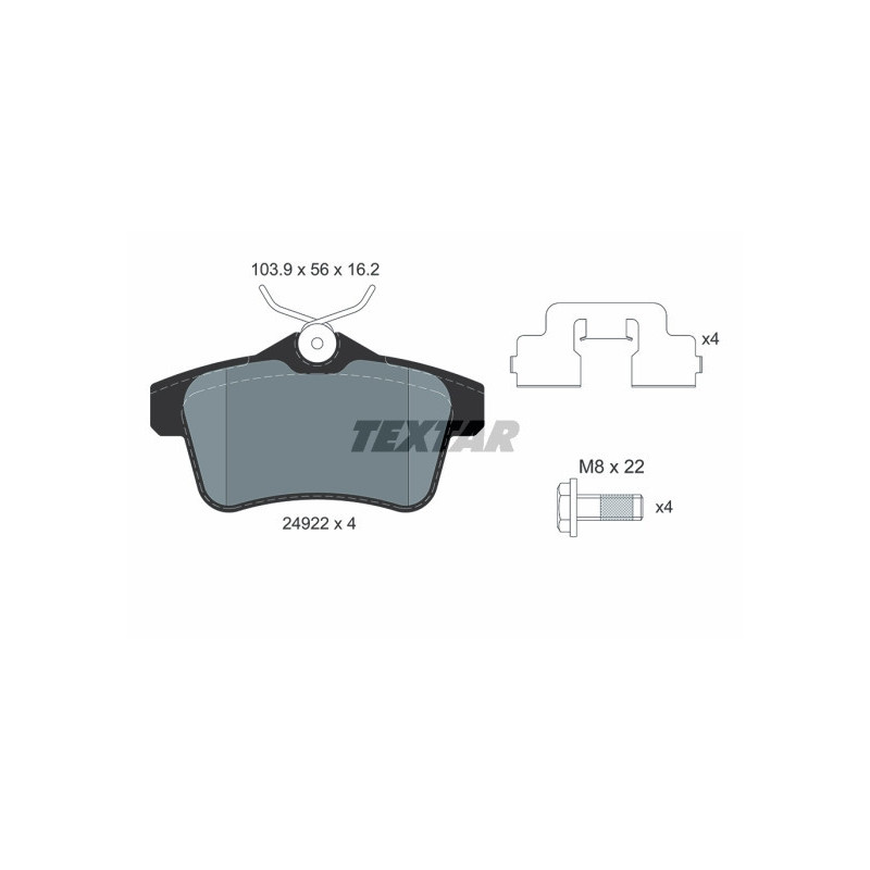 TEXTAR 2492204 Brake Pads Set Rear for DS DS5