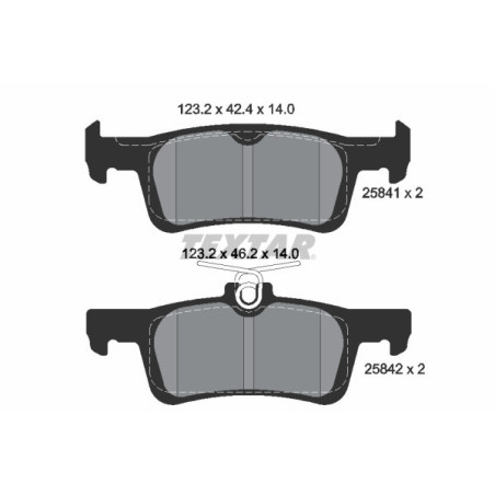 TEXTAR 2584104 Brake Pads Set Rear for 308 Fiesta