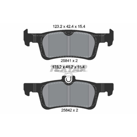 TEXTAR 2584101 Bremsbeläge Hinten für Peugeot 308