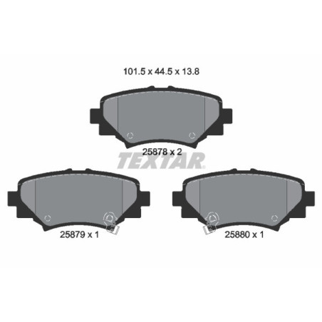 TEXTAR 2587801 Brzdové platničky zadný pre Mazda 3