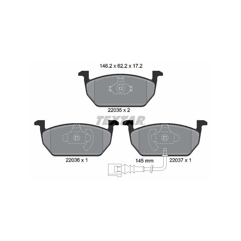 TEXTAR 2203501 Brzdové destičky Přední pro
