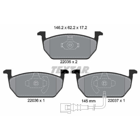 TEXTAR 2203501 Bremsbeläge Vorne für Leon Golf Octavia A3