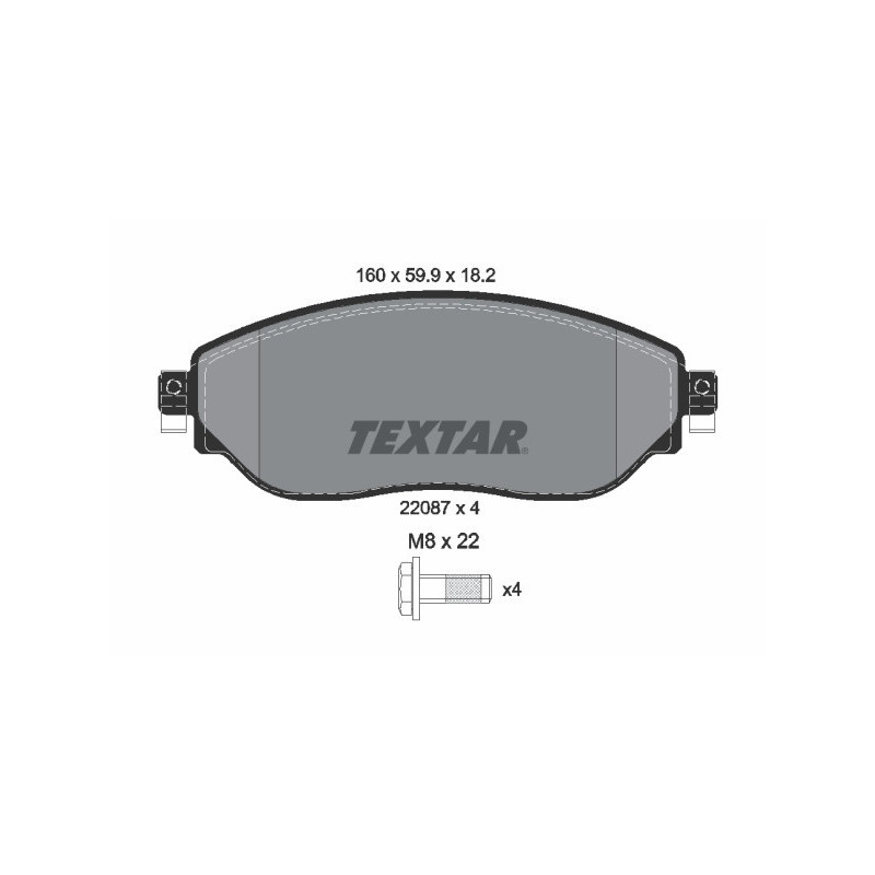 TEXTAR 2208701 Pastillas de freno delantero para Vivaro Trafic NV300 Talento Primastar