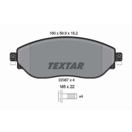 TEXTAR 2208701 Pastillas de freno delantero para Vivaro Trafic NV300 Talento Primastar