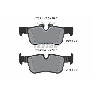 TEXTAR 2533101 Brzdové platničky zadný pre 2 Countryman X1 X2 Clubman 1 i3 Hatchback