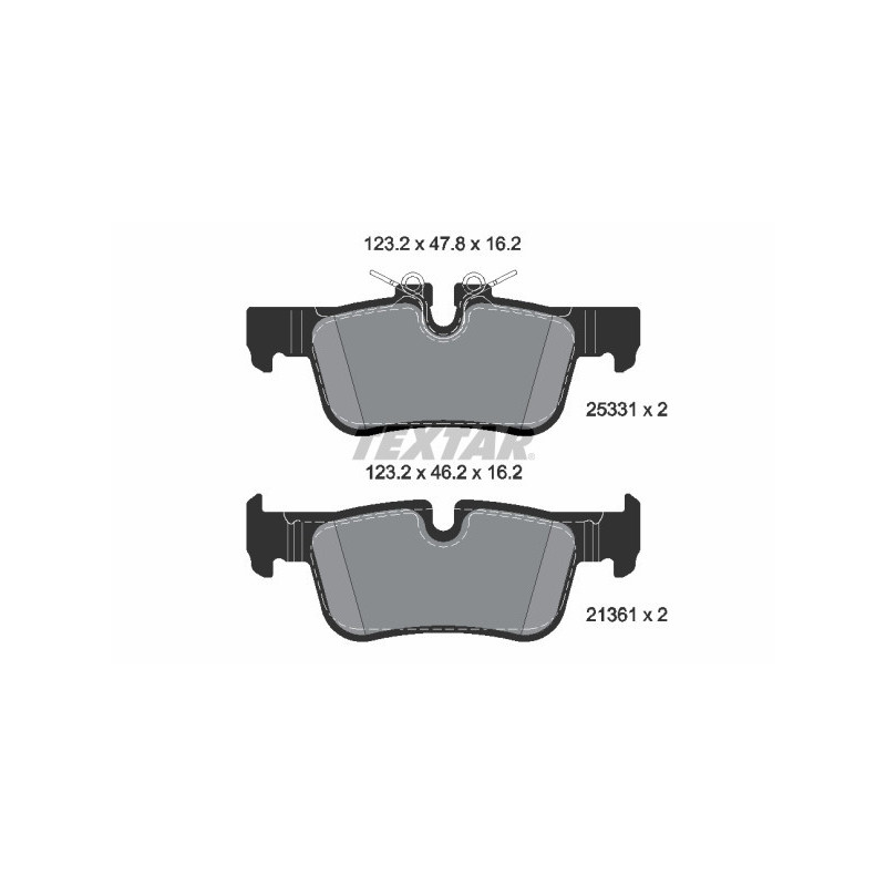TEXTAR 2533101 Brake Pads Set Rear for 2 Countryman X1 X2 Clubman 1 i3 Hatchback Convertible