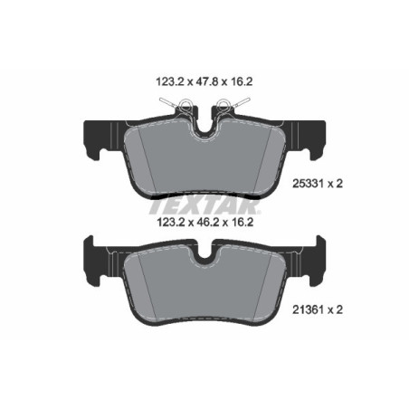TEXTAR 2533101 Brake Pads Set Rear for 2 Countryman X1 X2 Clubman 1 i3 Hatchback Convertible