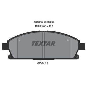 TEXTAR 2342004 Brzdové platničky predný pre Nissan X-Trail