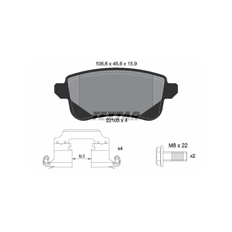 TEXTAR 2210301 Klocki hamulcowe tył dla Talisman Scenic Megane Espace Arkana Juke