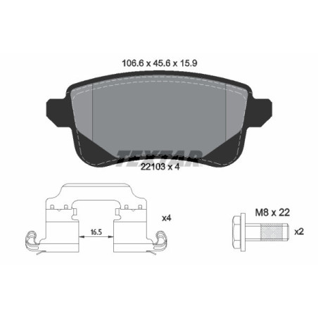 TEXTAR 2210301 Plaquettes de frein arrière pour Talisman Scenic Megane Espace Arkana Juke