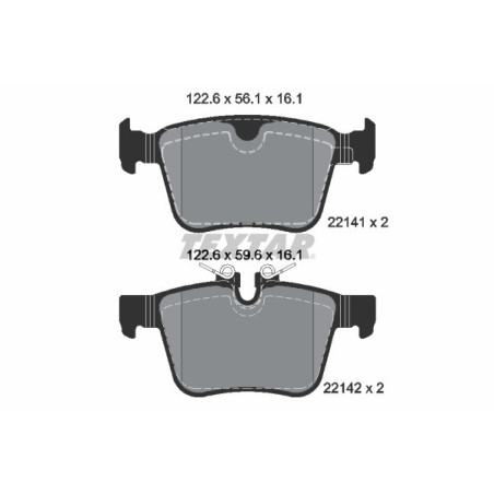 TEXTAR 2214101 Brzdové platničky zadný pre XC60 Range Rover Evoque Rover Velar V90 S90 V60
