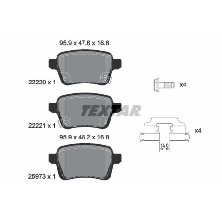 TEXTAR 2222001 Brake Pads Set Rear for