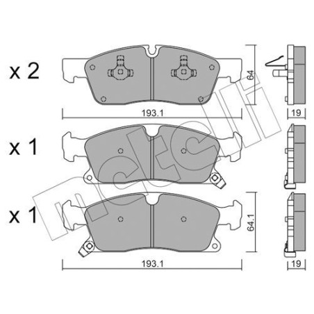 METELLI 22-0927-0 Pastillas de freno Delantero para