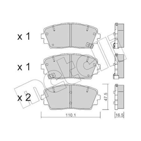 METELLI 22-0941-0 Brzdové destičky Přední pro