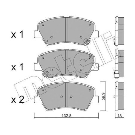 METELLI 22-0944-0 Brake Pads Set Front for