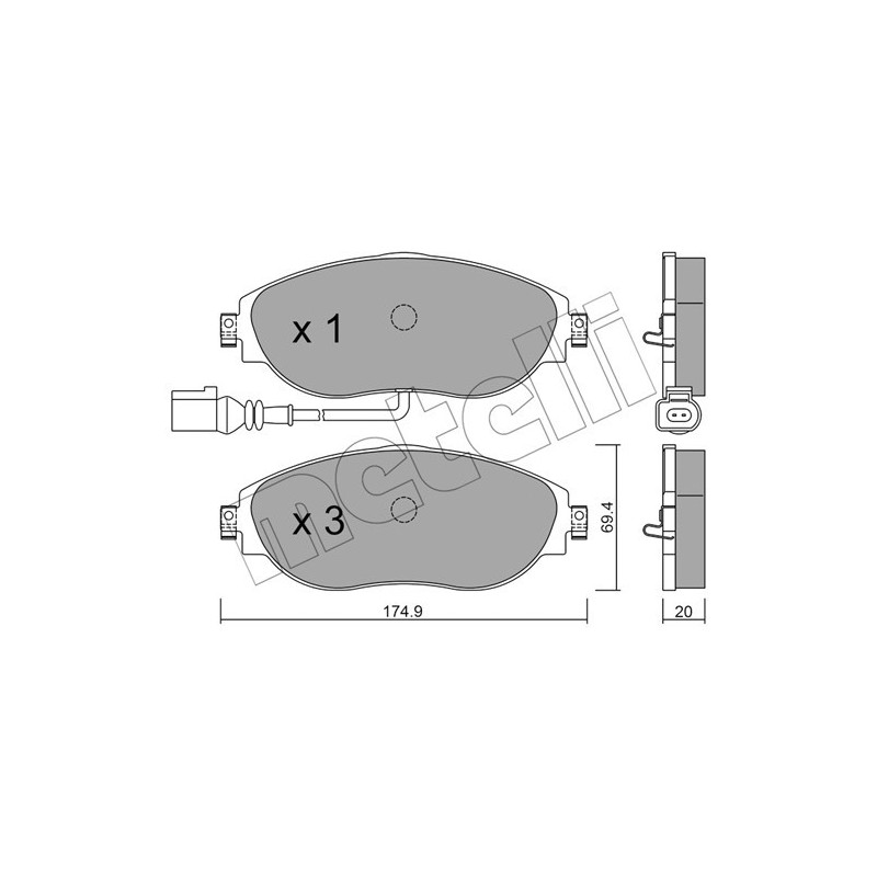 METELLI 22-0952-0 Bremsbeläge Vorne für
