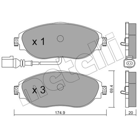 METELLI 22-0952-0 Brzdové platničky Predné pre