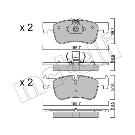 METELLI 22-0959-0 Brzdové platničky Predné pre