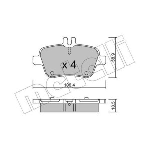 METELLI 22-0966-0 Klocki hamulcowe