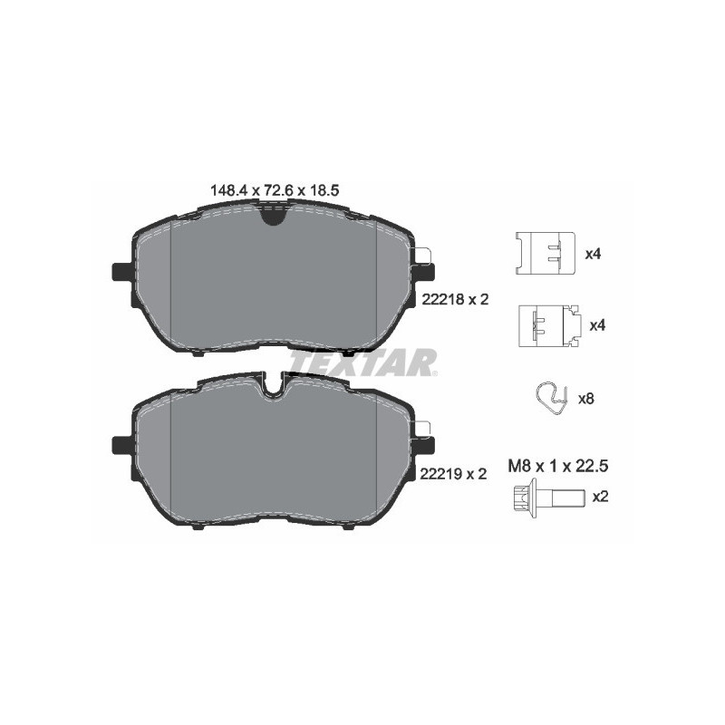 TEXTAR 2221801 Bremsbeläge Vorne für 308 508 Astra C5 DS 3008 DS7