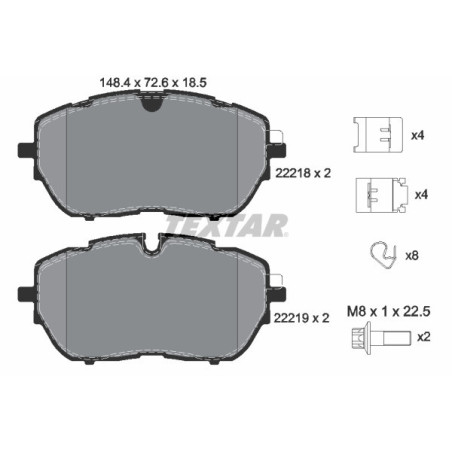 TEXTAR 2221801 Plaquettes de frein avant pour 308 508 Astra C5 DS 3008 DS7