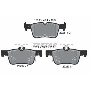 TEXTAR 2223101 Brake Pads Set Rear for Mondeo Galaxy S-Max Kuga Escort