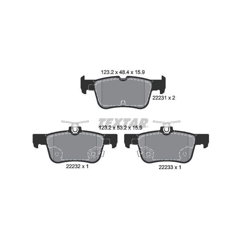 TEXTAR 2223101 Brake Pads Set Rear for Mondeo Galaxy S-Max Kuga Escort