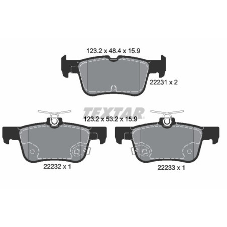 TEXTAR 2223101 Klocki hamulcowe Tył dla