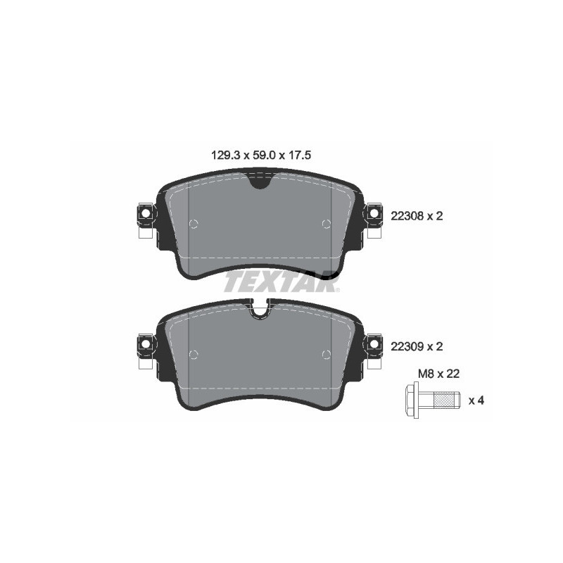 TEXTAR 2230801 Pastiglie freno posteriore per A4 A5 A6 Q5 Q7 A8 A7 Touareg