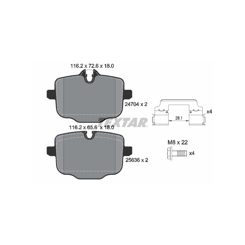 TEXTAR 2470401 Bremsbeläge Hinten für BMW 5 7 X3 X4 6 8 X5 X6 X7 iX