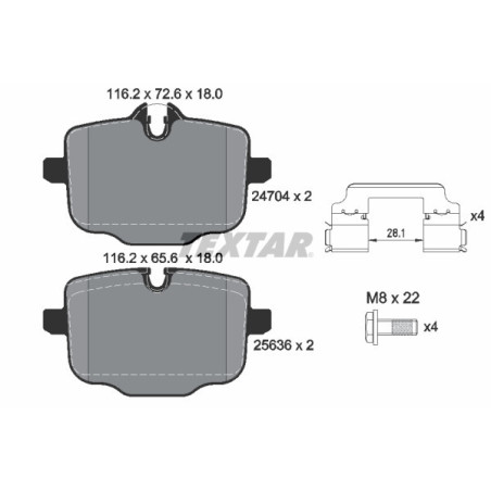 TEXTAR 2470401 Brake Pads Set Rear for