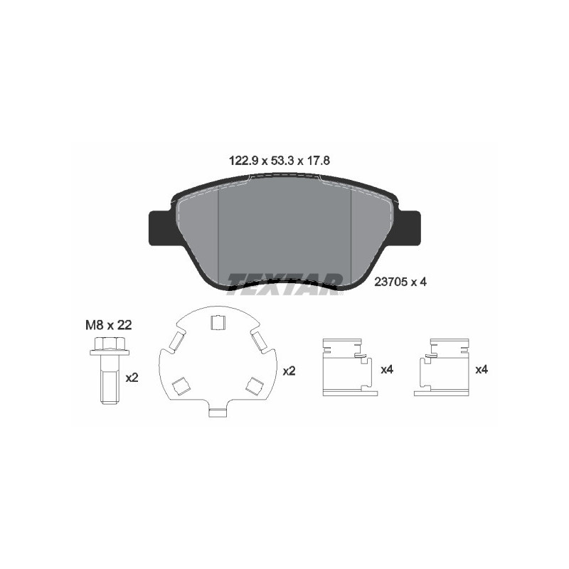TEXTAR 2370507 Brake Pads Set Front for Fiat Doblo