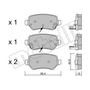 METELLI 22-0542-2 Brake Pads Set Rear for