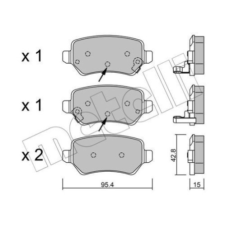METELLI 22-0542-2 Brake Pads Set Rear for
