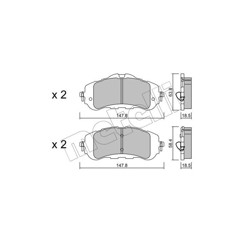 METELLI 22-0983-0 Brzdové platničky Predné pre