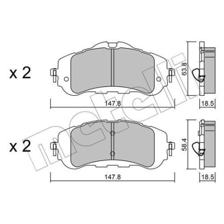 METELLI 22-0983-0 Pastillas de freno Delantero para