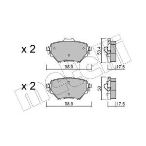 METELLI 22-0987-0 Brzdové platničky Zadné pre