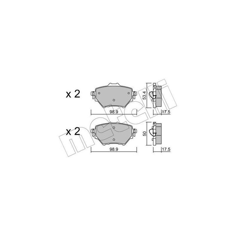 METELLI 22-0987-0 Klocki hamulcowe Tył dla