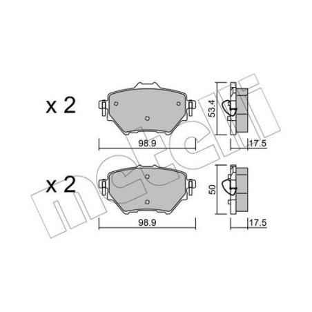 METELLI 22-0987-0 Plaquettes de frein Arrière pour