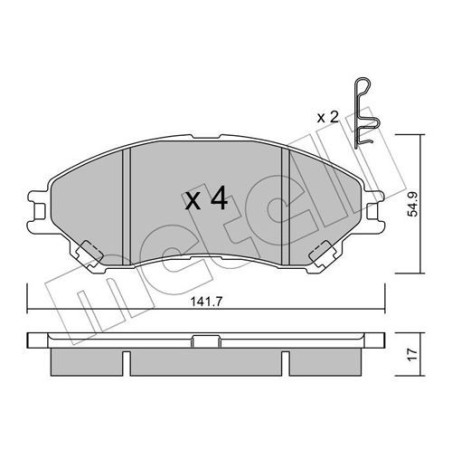 METELLI 22-0996-0 Brzdové destičky