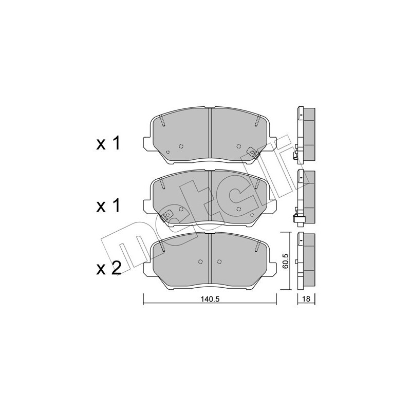 METELLI 22-0997-0 Bremsbeläge Vorne für