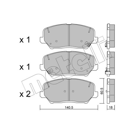 METELLI 22-0997-0 Klocki hamulcowe Przód dla