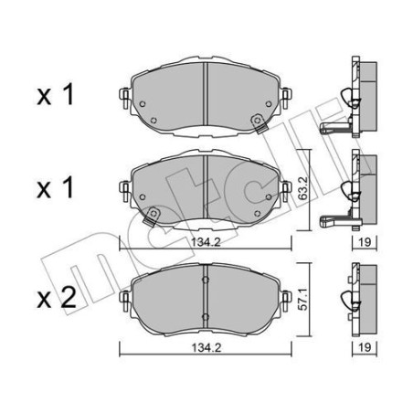 METELLI 22-0998-0 Brake Pads Set Front for