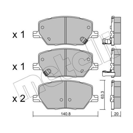 METELLI 22-1001-0 Pastillas de freno Delantero para