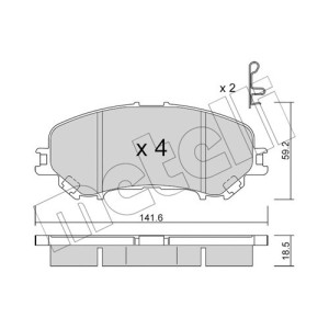 METELLI 22-1010-0 Brake Pads Set Front for