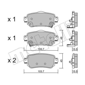 METELLI 22-1011-0 Brake Pads Set Rear for