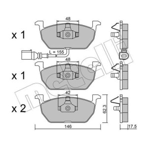 METELLI 22-1028-0 Pastiglie freno Anteriore per